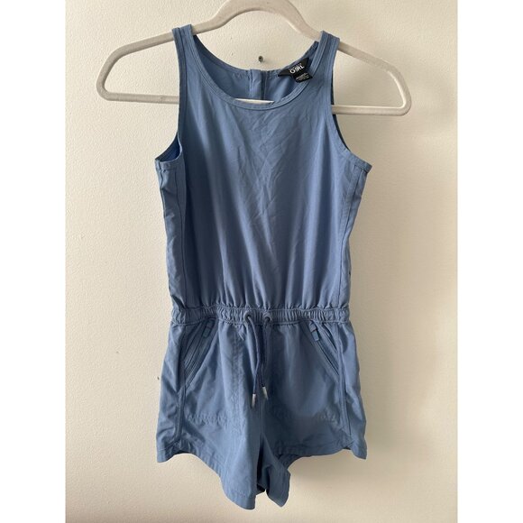 Athleta Girl Blue Romper M/8-10 Polyester/Spandex With Drawstring & Pockets - Picture 1 of 5